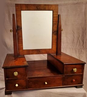 Early 19th century English mahogany dressing mirror