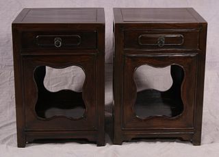 Pair of late 19th c. domestic style Chinese side tables