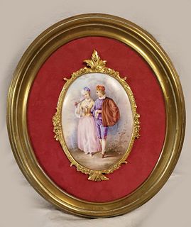 Painting on porcelain in a gilt metal frame, Klosterle,
