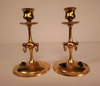 A pair of Victorian bronzes with agate, c. 1870