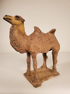 Tang Dynasty painted-pottery Bactrian camel, c. 700 AD