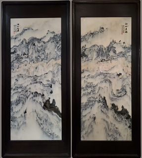 Pair of Massive Dali Dreamstones from Yunnan Province