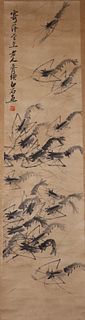 Chinese Scroll Painting of Crayfish, Qi BaiShi