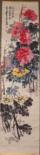 Chinese Chrysanthemum Scroll Painting, Wu ChangShou