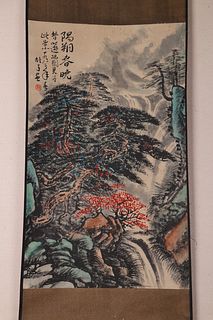 Chinese Scroll Painting of Dense Forest, Li XongCai