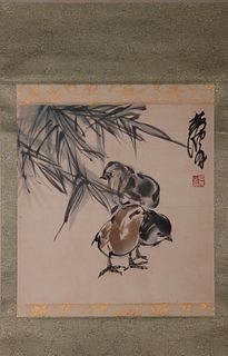 Chinese Scroll Painting of Small Birds