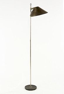 MCM Brushed Chrome and Iron Floor Lamp