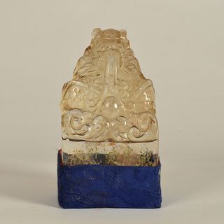 Chinese Carved Rock Crystal Dragon Seal