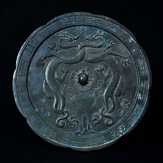 A Bronze 'Double Dragon' Mirror