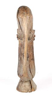 West African Carved Wood Sculpture of Head