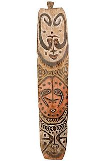 Songye Polychromed Carved Wood Tribal Shield