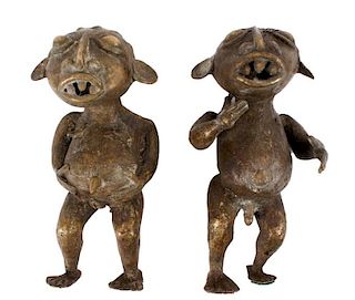 19th/ 20th C. Bronze African Fertility Idols