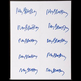 10 stickers autographed by Ray Bradbury