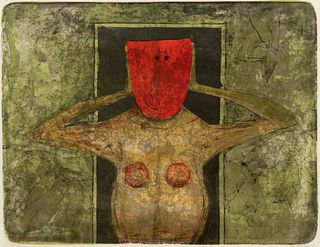 Rufino Tamayo 
(Mexican, 1899-1991)
Masque Rouge, 1973
