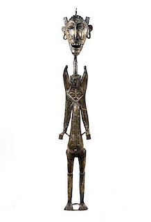 West African Bronze Ancestral Sculpture, 39"