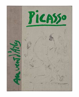 After Pablo Picasso
(Spanish, 1881-1973)
La Flute Double (incomplete portfolio of 14 prints housed in original cloth clamshell box with text by Helene
