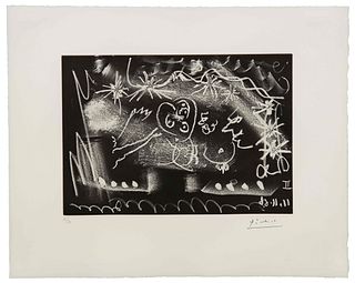 Pablo Picasso
(Spanish, 1881-1973)
Sous les feux de la rampe: Femme neus, 1966
