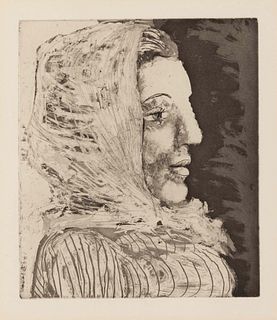 Pablo Picasso
(Spanish, 1881-1973)
Buste de Femme au Fichu (Portrait of Dora Maar), 1939