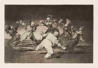 Francisco Goya
(Spanish, 1746-1828)
If Marina Will Dance, She Has to Take the Consequences (plate 12 from Los Proverbios), 1864