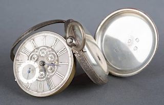 19th century English sterling silver pocket watch.