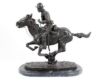 After Remington, "Trooper of the Plains" Bronze