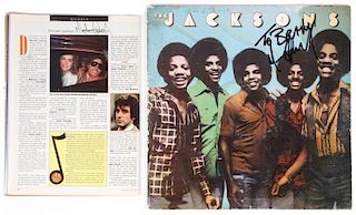 2 Signed Michael Jackson Items-Album & Magazine
