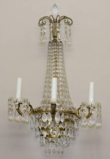 2 French style crystal sconces
