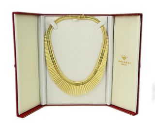 GMG ITALY 14K YELLOW GOLD DIAMOND CUT NECKLACE