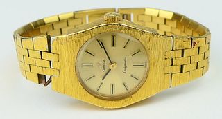 OMEGA 14KT Y BRUSHED GOLD LADYMATIC WATCH