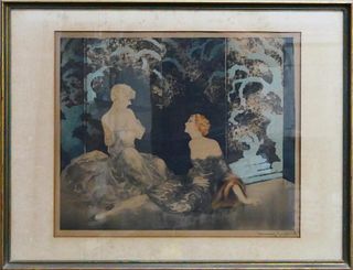 LOUIS ICART (FRENCH 1888-1950) EMBOSSED ETCHING