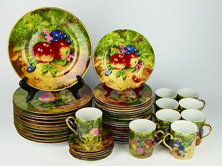 45pc ROCHARD LIMOGES "A T HERITAGE" FRUITS CHINA