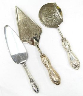 LOT OF 3 STERLING SILVER HANDLE SERVING ITEMS