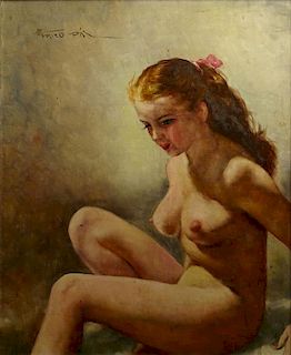 Pal Fried, American- Hungarian (1893-1976) Oil on Canvas, "Nude".