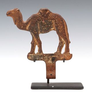 AN EARLY 20TH C. FIGURAL CAMEL SHOOTING GALLERY TARGET