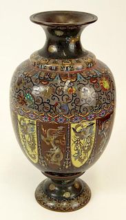Antique Circa 1900 Japanese Cloisonne Vase.