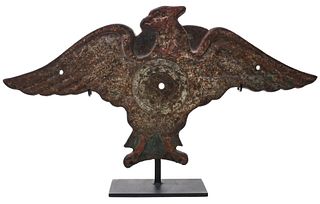 A CAST IRON SPREAD WING EAGLE SHOOTING GALLERY TARGET