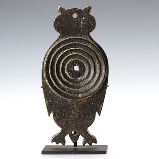 A CAST IRON OWL GALLERY TARGET, MANNER OF EMIL HOFFMAN