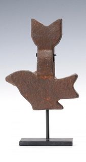 A SIMPLE IRON TULIP AND BIRD SPINNER GALLERY TARGET
