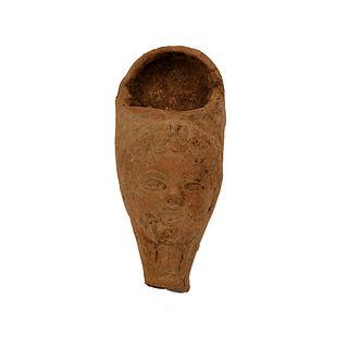 Ancient Hellenistic Egypt Terracotta Figural Vessel
