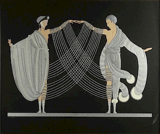 Erté, French (1892-1990) color serigraph with embossing, "Marriage Dance".