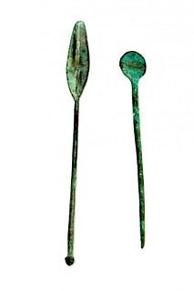 Lot of 2 Ancient Roman Bronze Medical Tools c.1st
