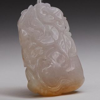 Chinese Carved Pale Jade Plaque