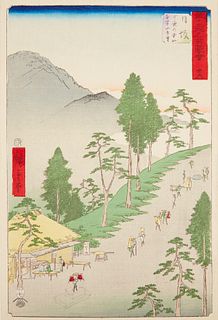 Utagawa Hiroshige "Nissaka - Tokaido" Woodblock Print