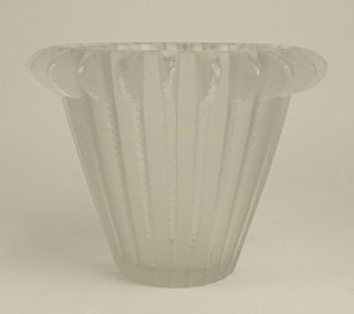 A Lalique Crystal "Royat" Vase. Etched Signature Lalique.