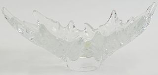 Lalique Crystal Centerpiece in the "Chene" Pattern.