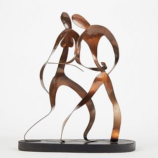 Heifetz After Rebajes Hand Wrought Copper Sculpture