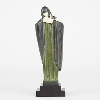 Heuvelmans French Art Deco Madonna & Child Bronze
