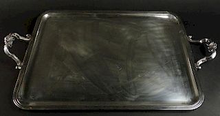 Christofle Silver Plate Rectangular Tray With handles.