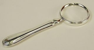 Christofle "Albi" Magnifying Glass with original Anti-Tarnish Pouch.