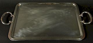 Christofle Silver Plate "Albi" rectangular Tray With Handles.